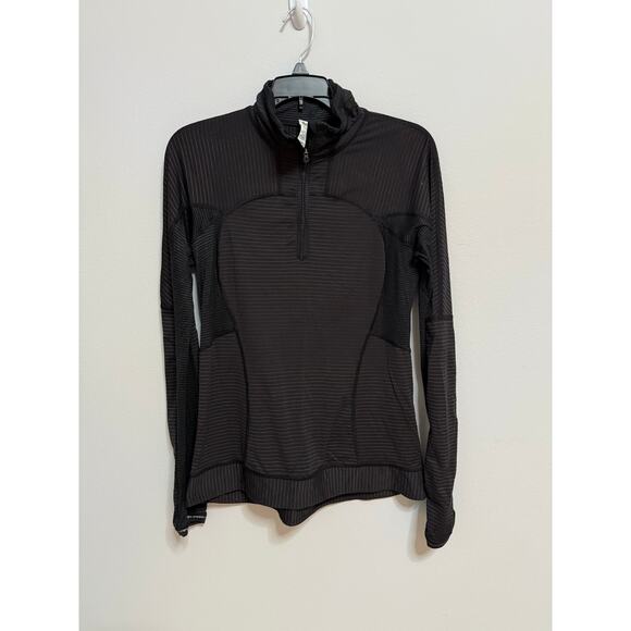 Lululemon Run For Gold 1/2 Zip Black brown stripe size 8 jacket - Picture 3 of 5